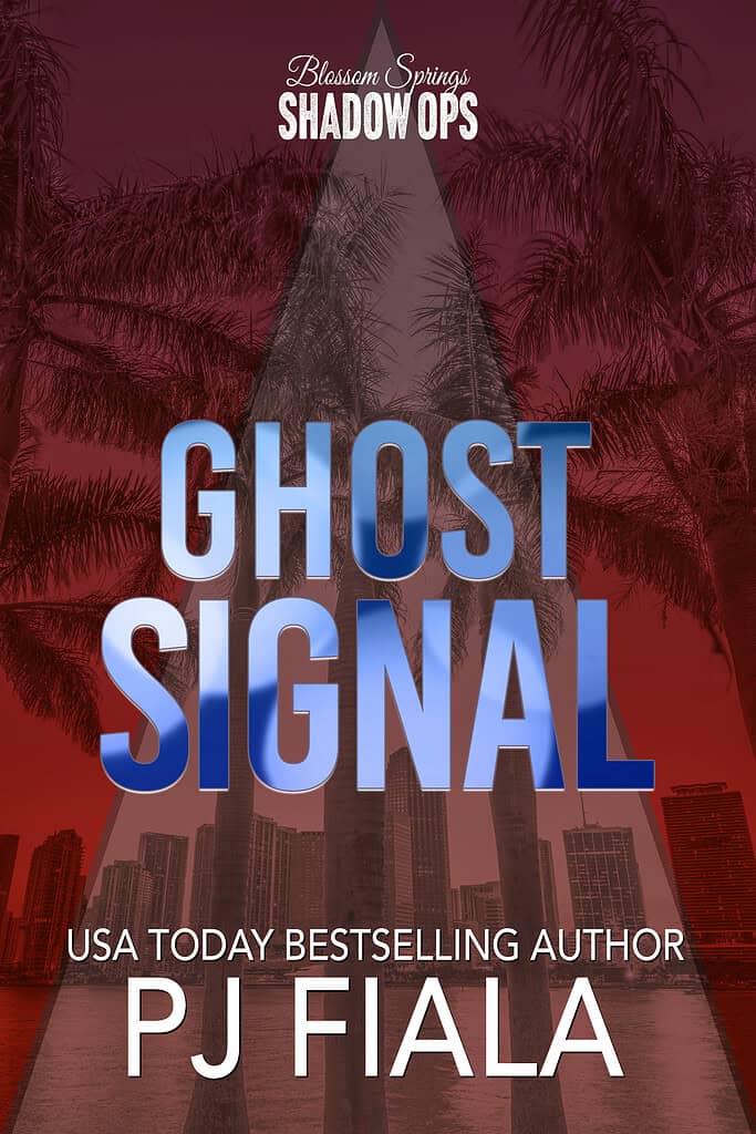 Book cover for Ghost Signal by USA Today bestselling author PJ Fiala, a steamy romantic suspense novel featuring danger, mystery, a protective hero, and a strong heroine.