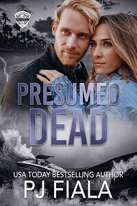Book cover for Presumed Dead by PJ Fiala. A dark city skyline and palm trees under a night sky with subtle purple title text, representing a romantic suspense novel centered on covert operations, presumed loss, elite operatives, and hidden threats in the Blossom Springs: Shadow Ops series.